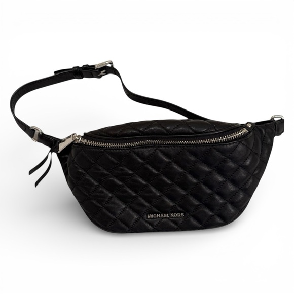 MICHAEL Michael Kors Rhea Quilted Leather Black Crossbody/Belt Bag